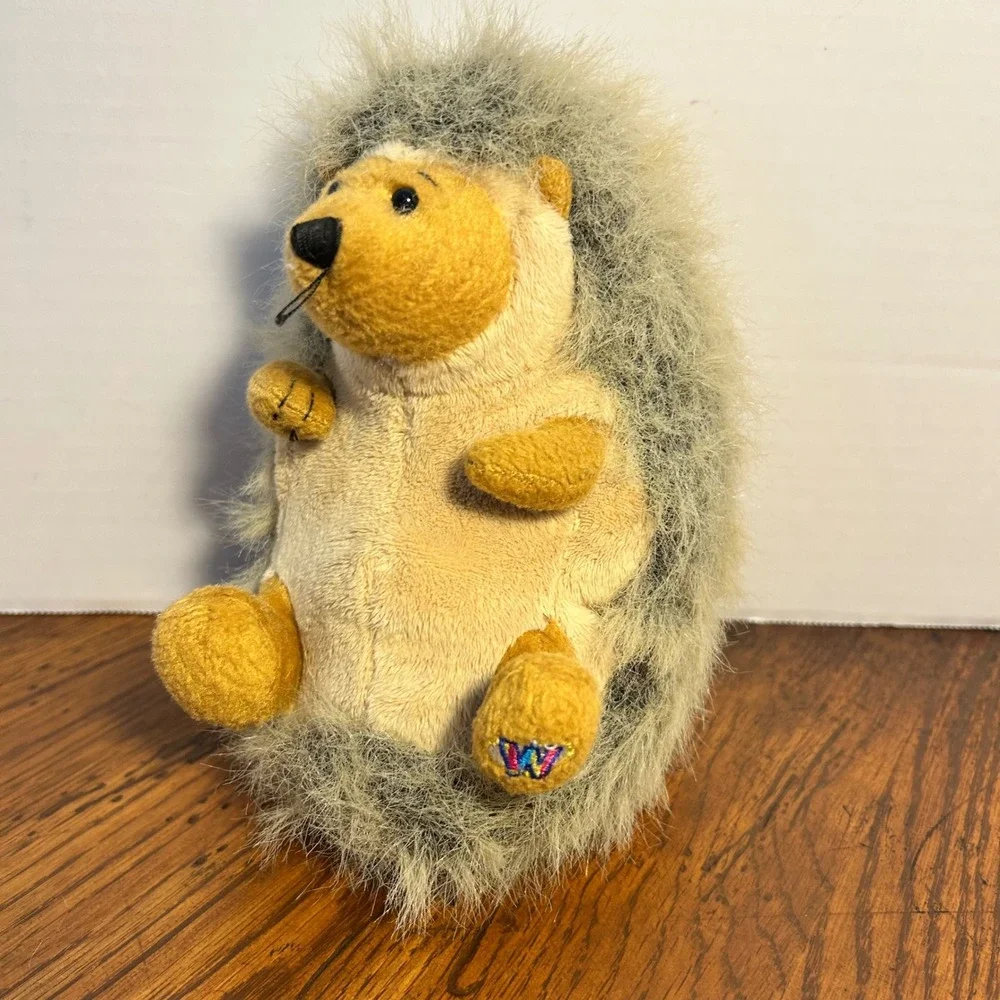 Ganz Webkinz Hedgehog Plush Stuffed Animal Tan Grey White Collectible Toy W Logo